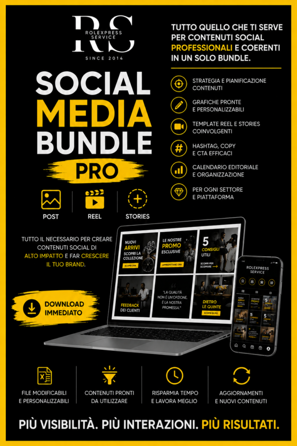 Social Media Bundle PRO – Il sistema completo per gestire i tuoi contenuti